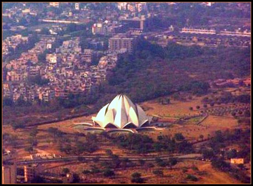 Aerial View Lotus Temple, New Delhi by Travelure.