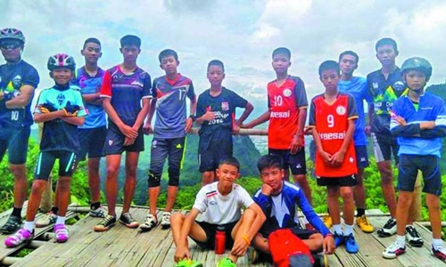 Hình ảnh đội bóng trước khi gặp sự cố ở Tham Luang